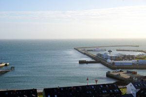 Seeblick über die Reede bis zum Horizont von Haus Fernsicht, Apartment 15.