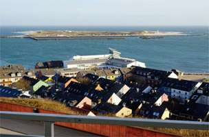 Seeblick über die Reede und Düne bis zum Horizont von Haus Fernsicht, Apartment 15.