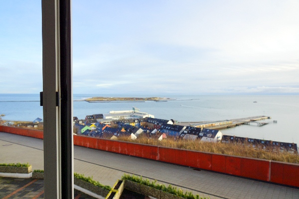 Ausblick übers Unterland hinüber zur Düne im Fernsicht, Apartment 8.